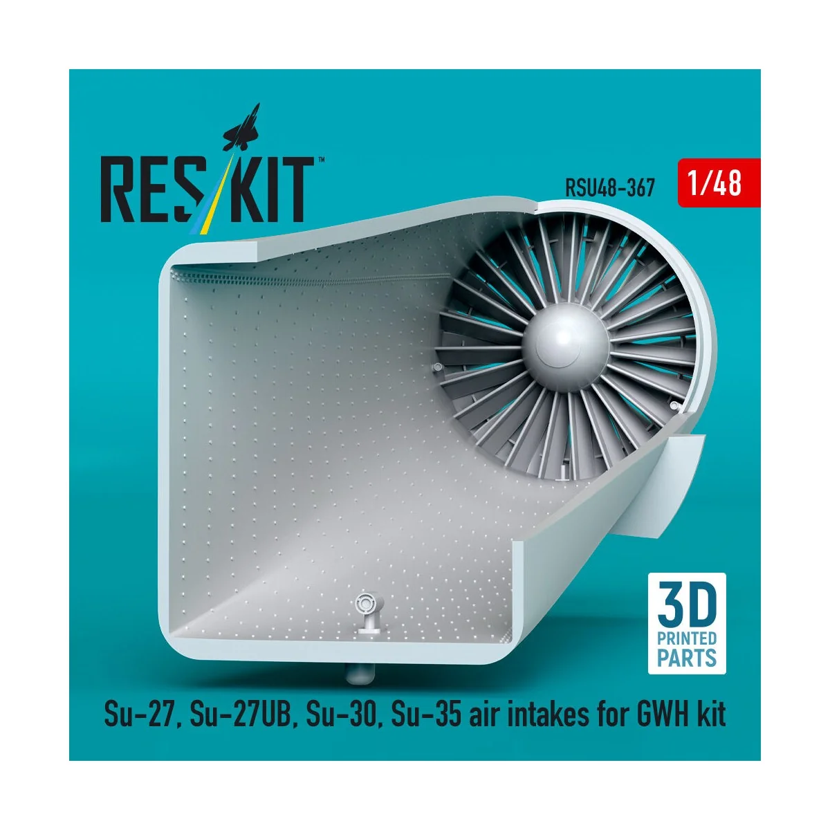Su-27, Su-27UB,30,35 air intakes for GWH kit (3D Printed) - ResKit ...