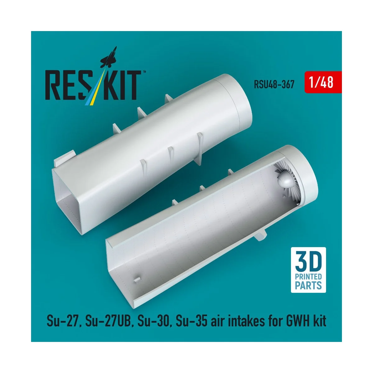 Su-27, Su-27UB,30,35 air intakes for GWH kit (3D Printed) - ResKit ...