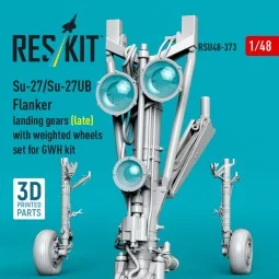 Su-27/Su-27UB Flanker landing gears (late) with weighted wheels set...