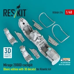 Mirage 2000D cockpit (Basic edition with 3D decals) for Kinetic kit...