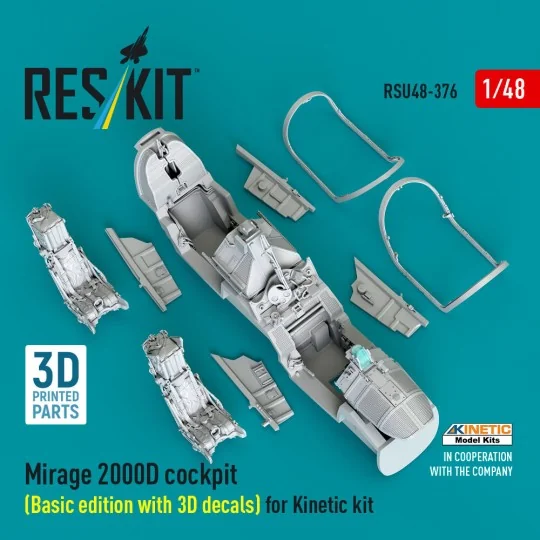 Mirage 2000D cockpit (Basic edition with 3D decals) for Kinetic kit...