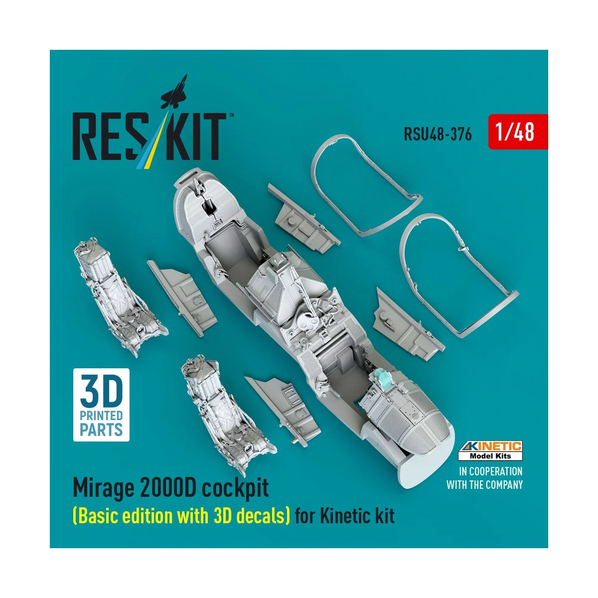 Mirage 2000D cockpit (Basic edition with 3D decals) for Kinetic kit...