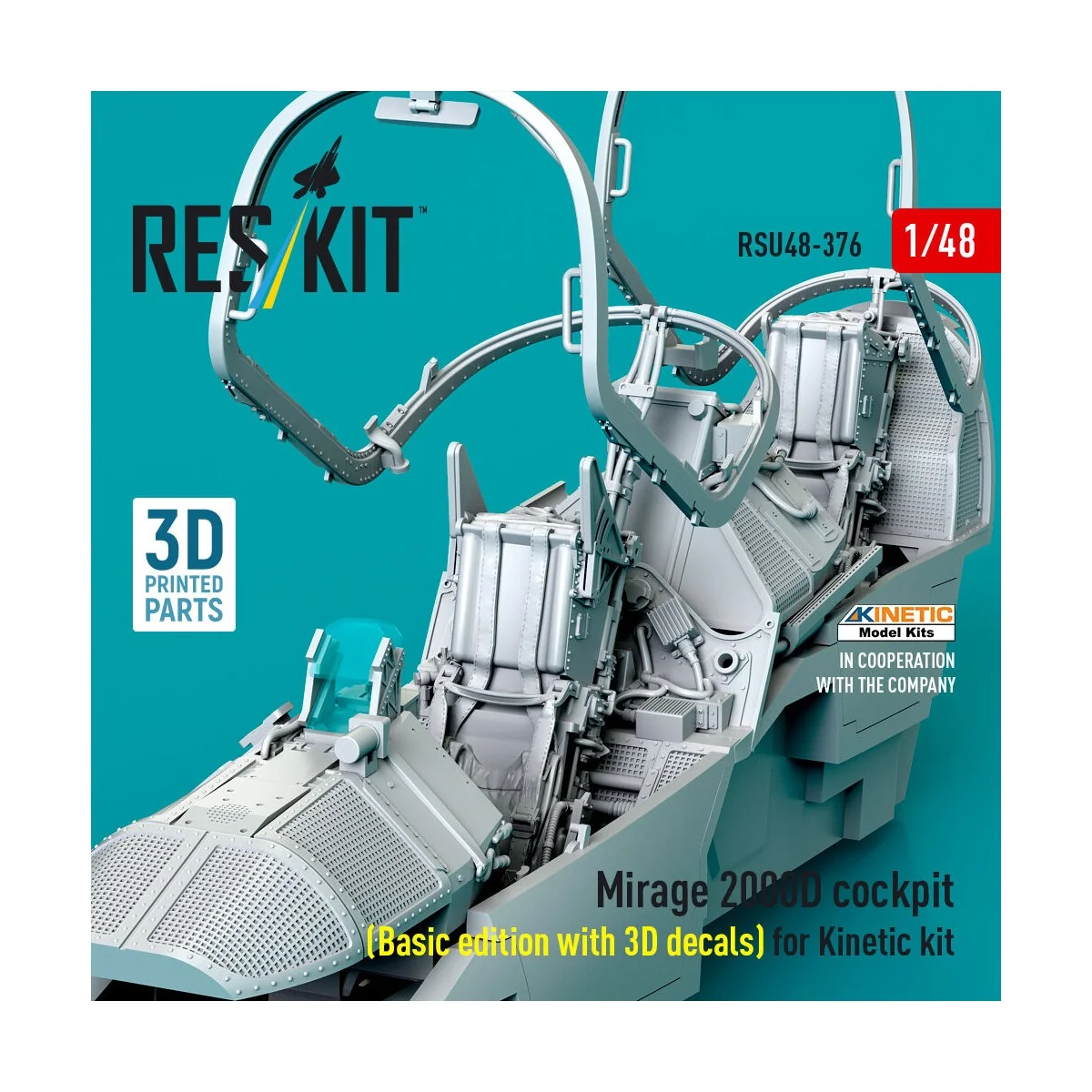 Mirage 2000D cockpit (Basic edition with 3D decals) for Kinetic kit...