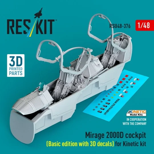 Mirage 2000D cockpit (Basic edition with 3D decals) for Kinetic kit...