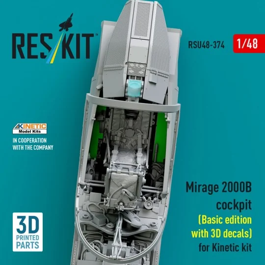 Mirage 2000B cockpit (Basic edition with 3D decals) for Kinetic kit...