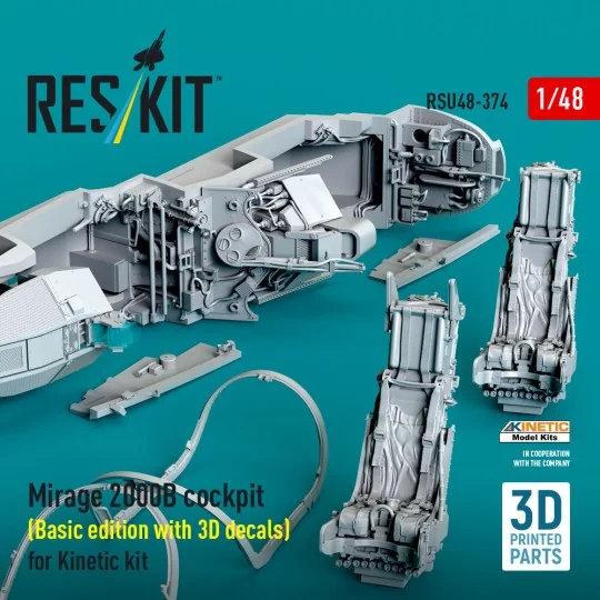 Mirage 2000B cockpit (Basic edition with 3D decals) for Kinetic kit...