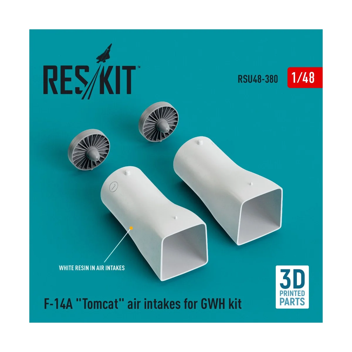 F-14A Tomcat air intakes for GWH kit (3D Printed) - ResKit Models R...