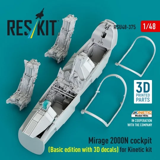 Mirage 2000N cockpit (Basic edition with 3D decals) for Kinetic kit...