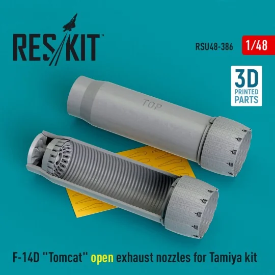 F-14D Tomcat open exhaust nozzles for Tamiya kit (3D Printed), 1/48... F-14D Tomcat open exhaust nozzles for Tamiya kit (3D Printed), 1/48...