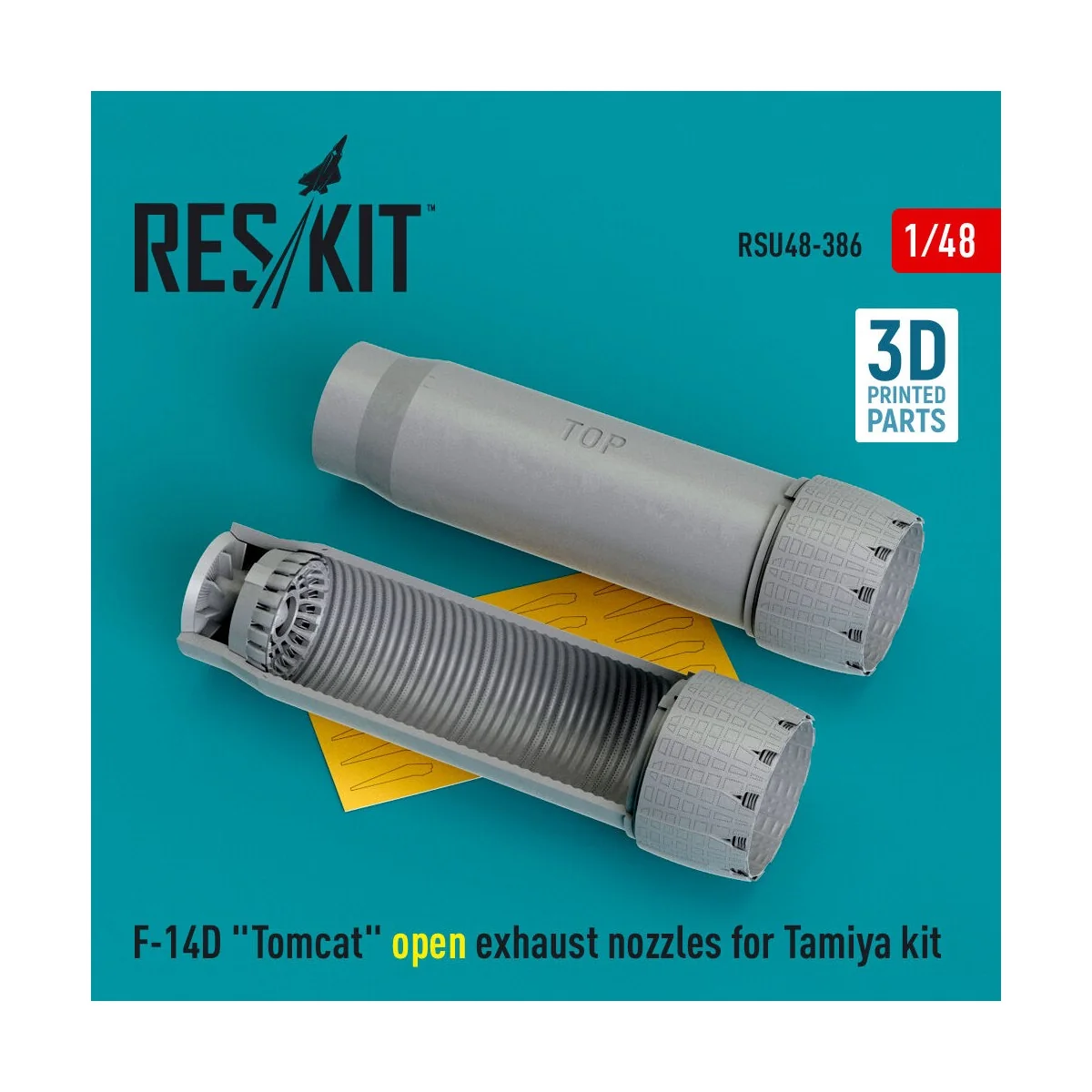 F-14D Tomcat open exhaust nozzles for Tamiya kit (3D Printed) - Res...