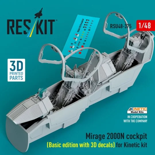 Mirage 2000N cockpit (Basic edition with 3D decals) for Kinetic kit...