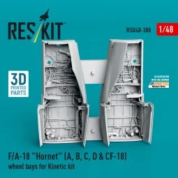 F/A-18 Hornet (A, B, C, D & CF-18) wheel bays for Kinetic kit (3D p...