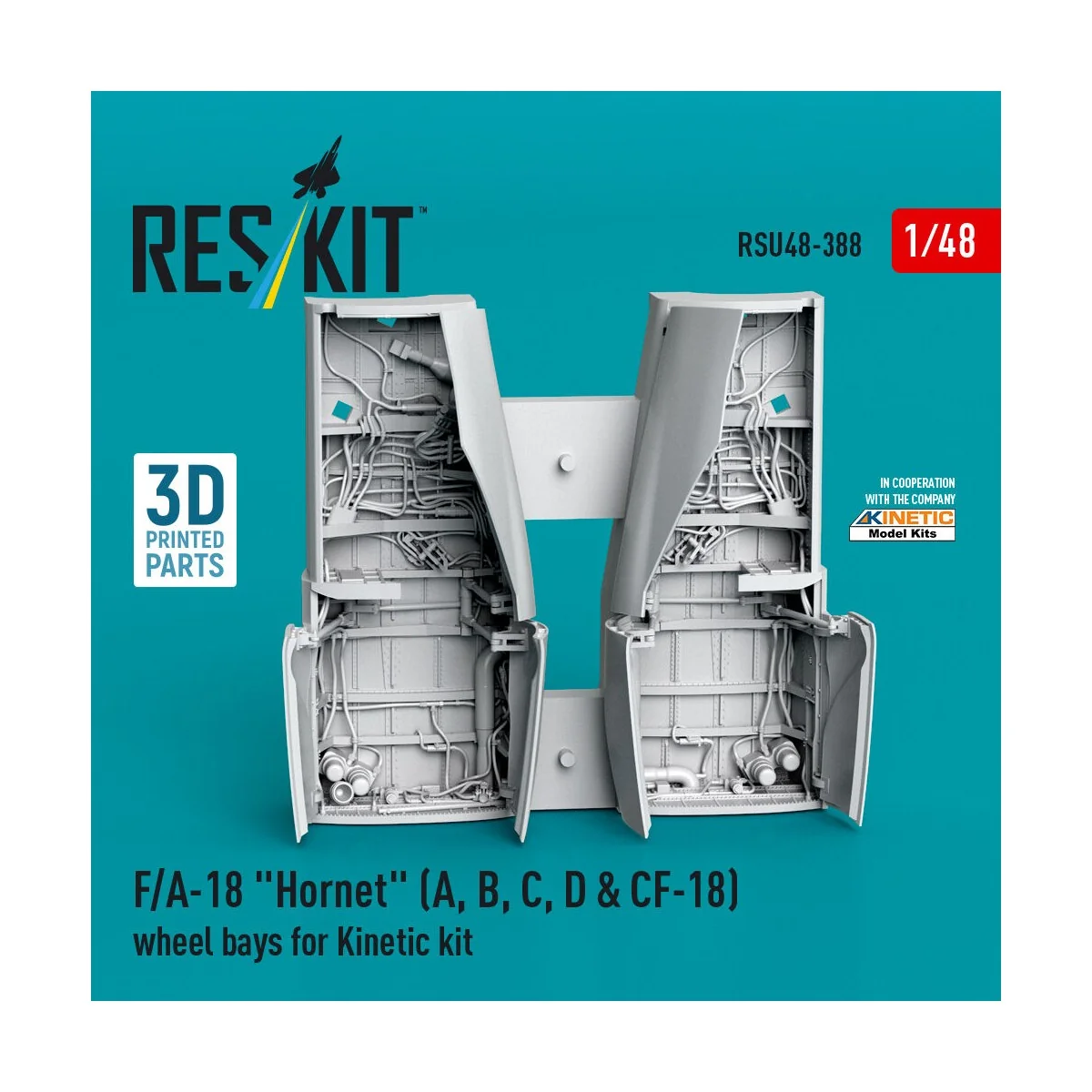 F/A-18 Hornet (A, B, C, D & CF-18) wheel bays for Kinetic kit (3D p...
