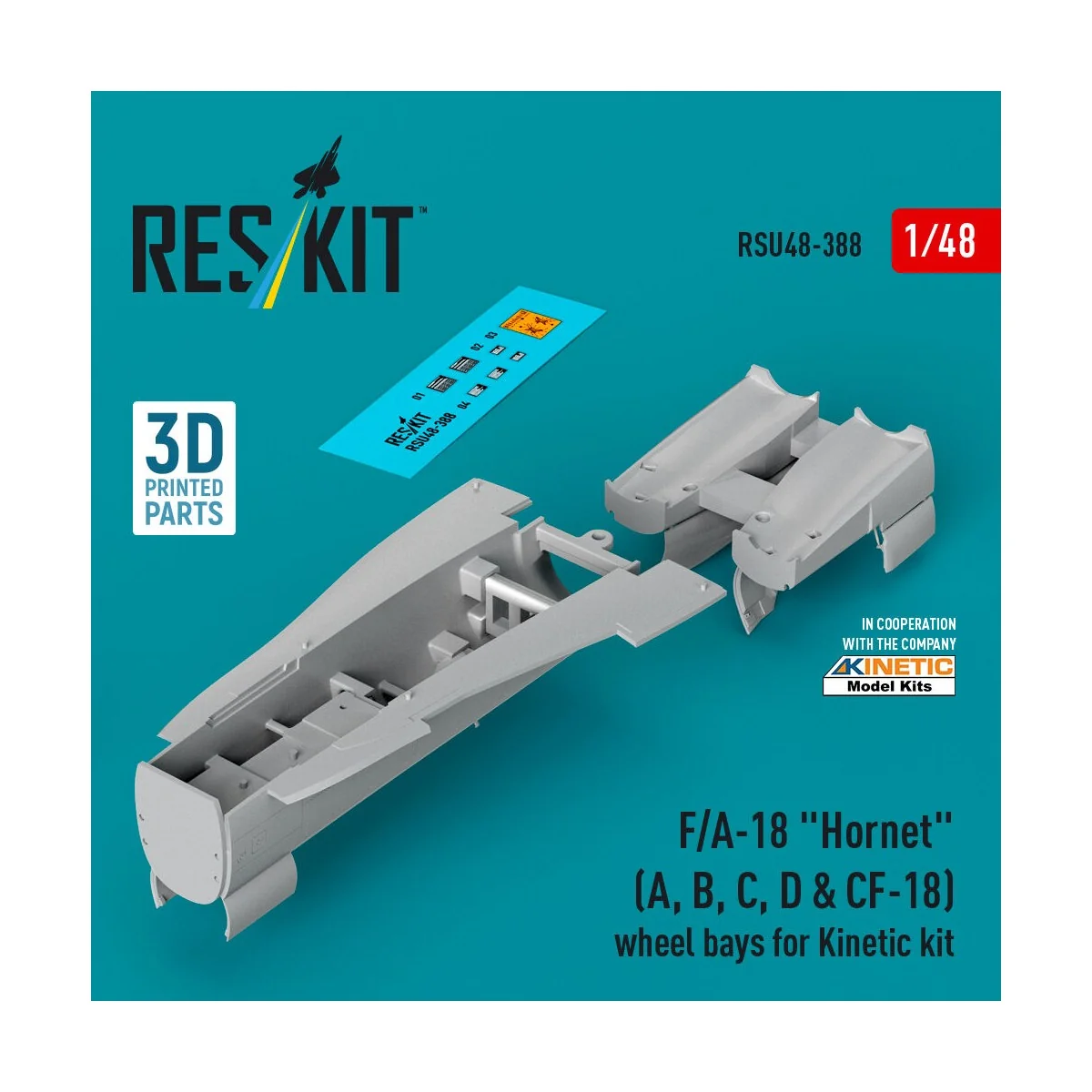 F/A-18 Hornet (A, B, C, D & CF-18) wheel bays for Kinetic kit (3D p...