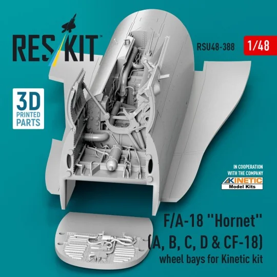 F/A-18 Hornet (A, B, C, D & CF-18) wheel bays for Kinetic kit (3D p...