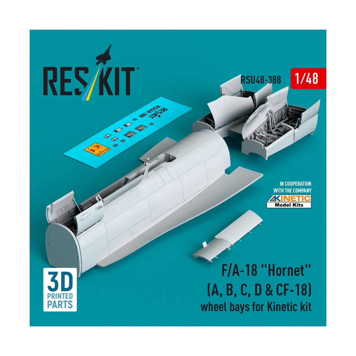 F/A-18 Hornet (A, B, C, D & CF-18) wheel bays for Kinetic kit (3D p... F/A-18 Hornet (A, B, C, D & CF-18) wheel bays for Kinetic kit (3D p...