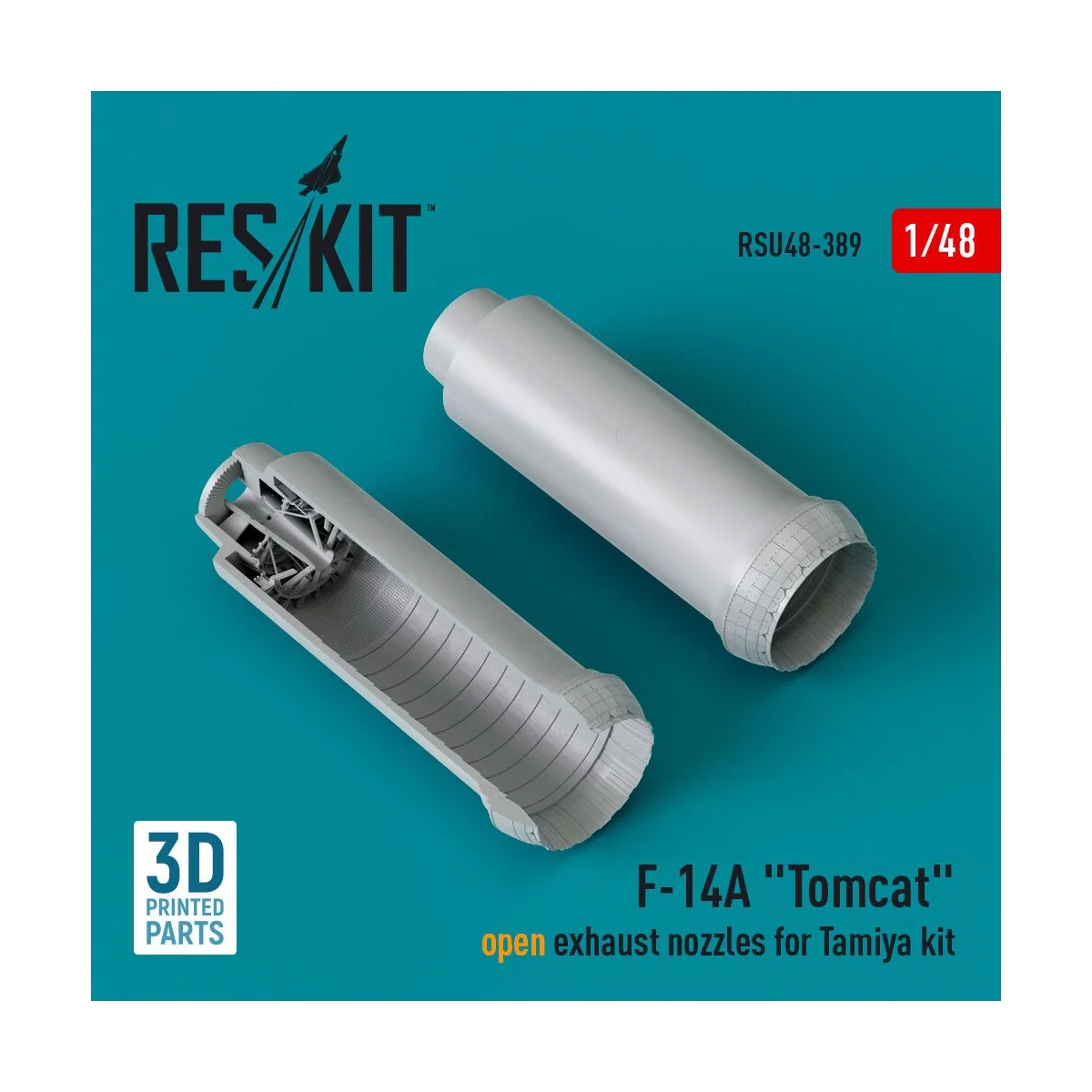 F-14A Tomcat open exhaust nozzles for Tamiya kit (3D Printed), 1/48...