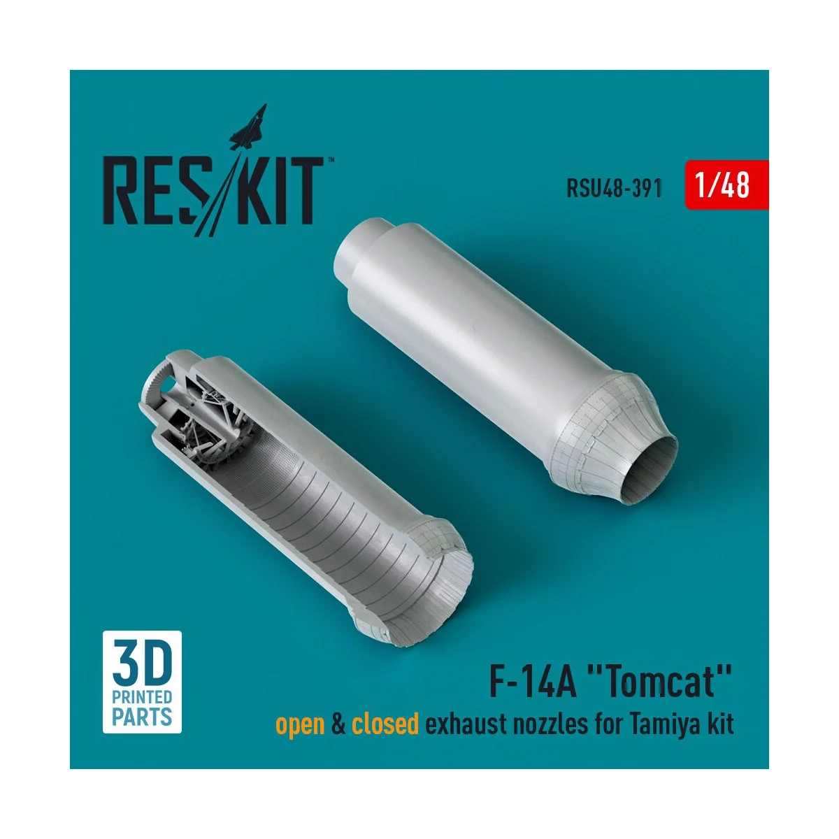 F-14A Tomcat open & closed exhaust nozzles for Tamiya kit (3D Print...
