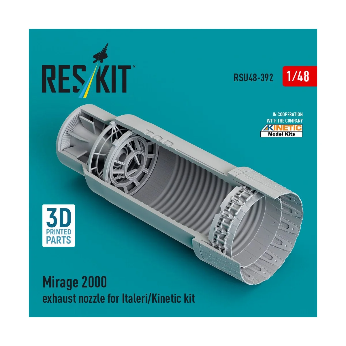 Mirage 2000 exhaust nozzle for Italeri/Kinetic kit (3D Printed), 1/...