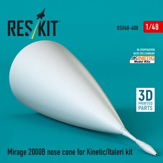 Mirage 2000B nose cone for Kinetic/Italeri kit (3D Printed), 1/48 -...