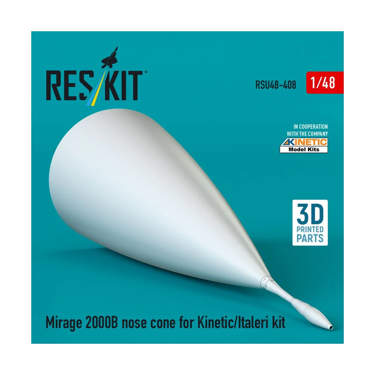 Mirage 2000B nose cone for Kinetic/Italeri kit (3D Printed) - ResKi...