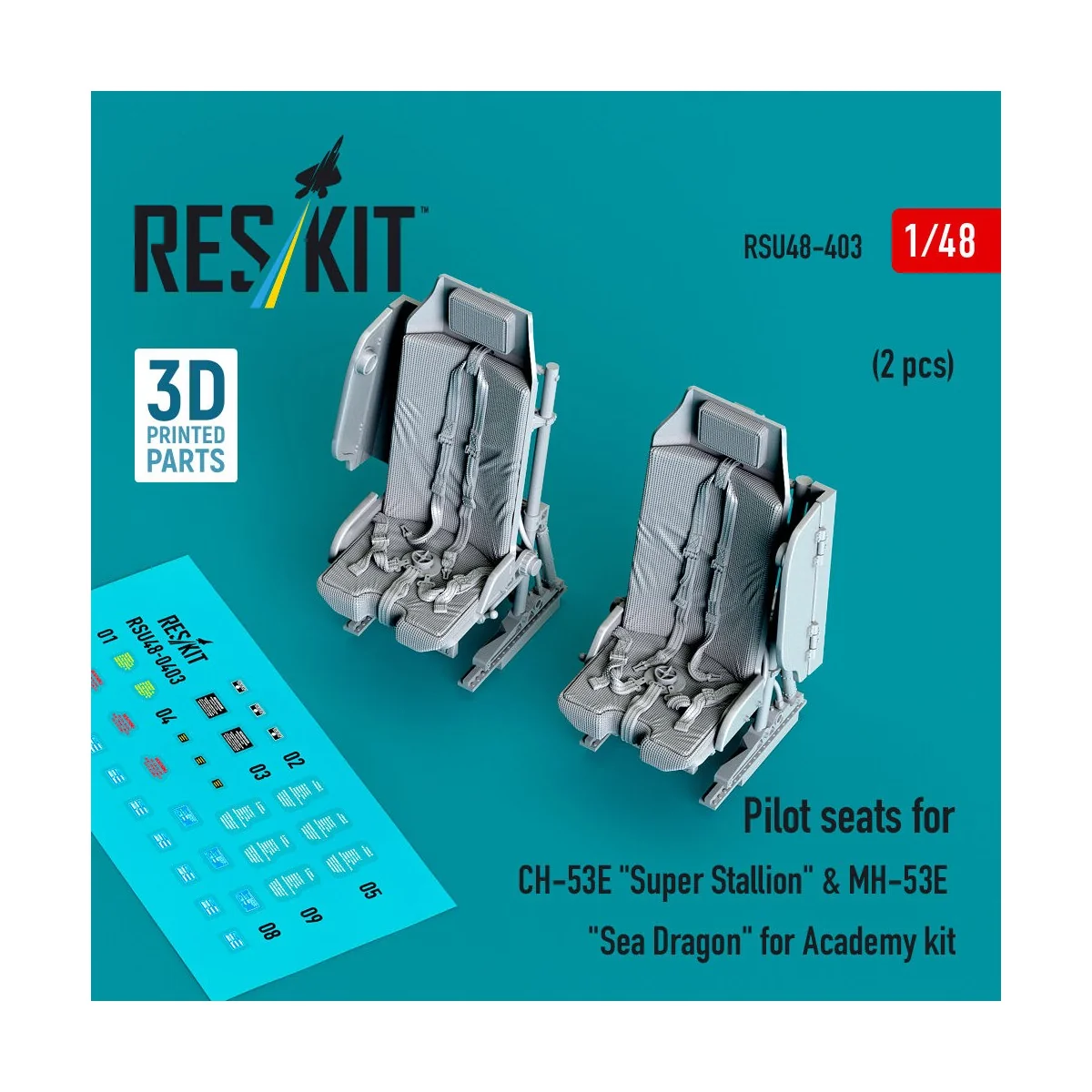 Pilot seats for CH-53E Super Stallion & MH-53E Sea Dragon for Acade...