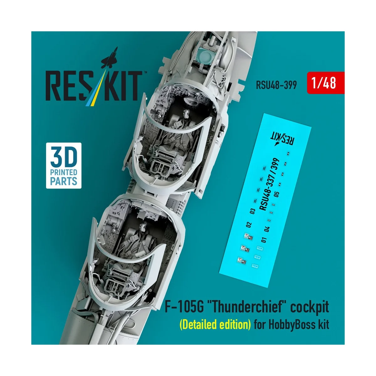 F-105G Thunderchief cockpit (Detailed edition) for HobbyBoss kit (3... F-105G Thunderchief cockpit (Detailed edition) for HobbyBoss kit (3...