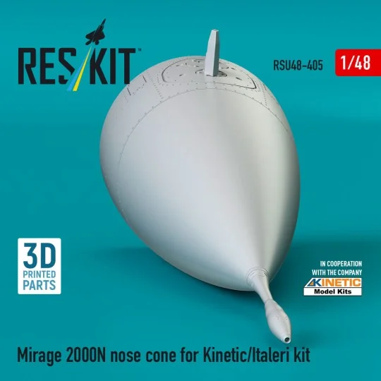 Mirage 2000N nose cone for Kinetic/Italeri kit (3D Printed), 1/48 -...