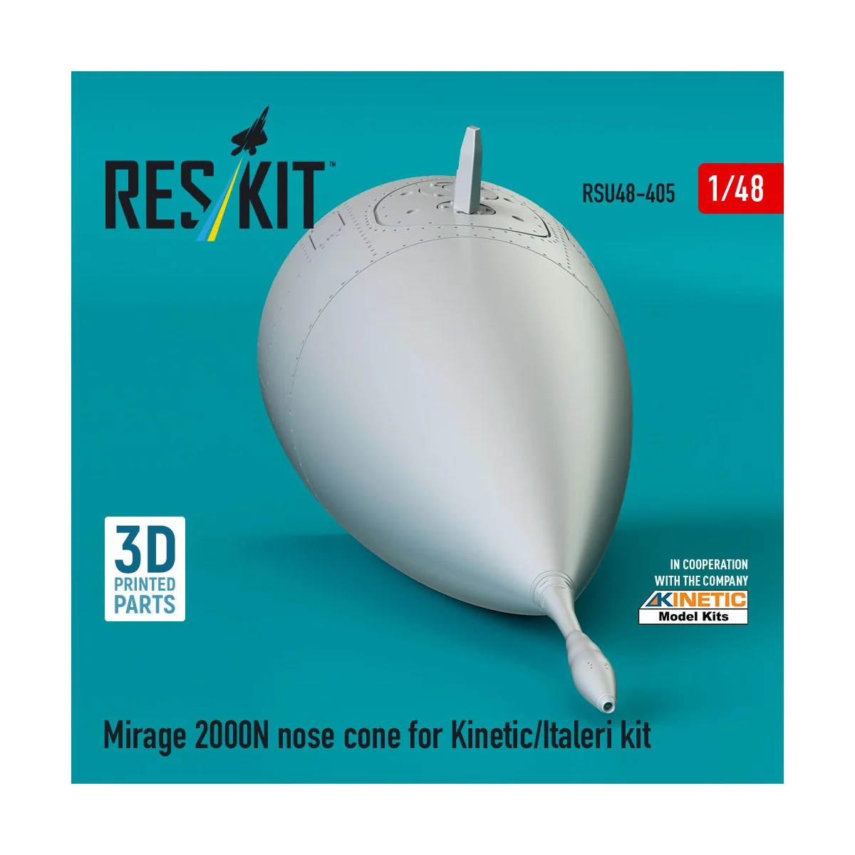 Mirage 2000N nose cone for Kinetic/Italeri kit (3D Printed), 1/48 -...