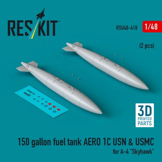 150 gallon fuel tank AERO 1C USN & USMC (2 pcs) for A-4 Skyhawk (3D...