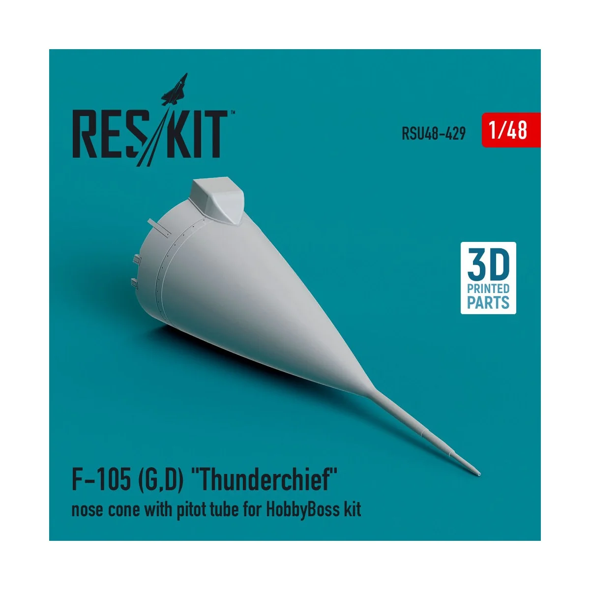 F-105 (G,D) Thunderchief nose cone with pitot tube for HobbyBoss ki...