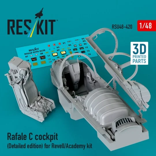 Rafale C cockpit (Detailed edition) for Revell/Academy kit (3D prin... Rafale C cockpit (Detailed edition) for Revell/Academy kit (3D prin...