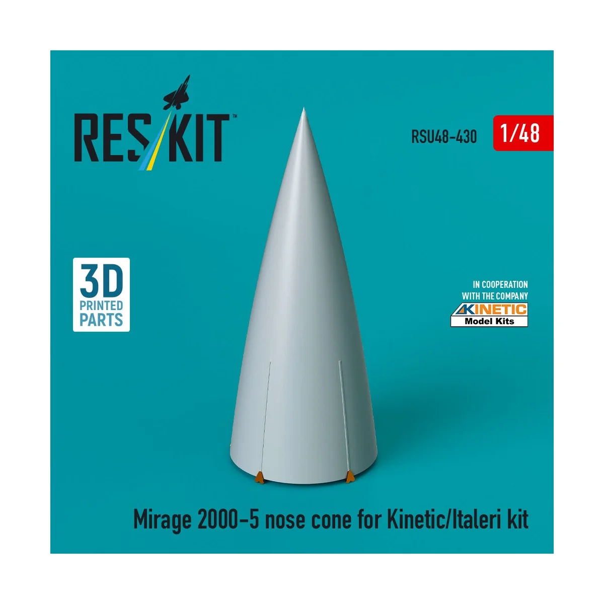 Mirage 2000-5 nose cone for Kinetic/Italeri kit (3D Printed) - ResK...