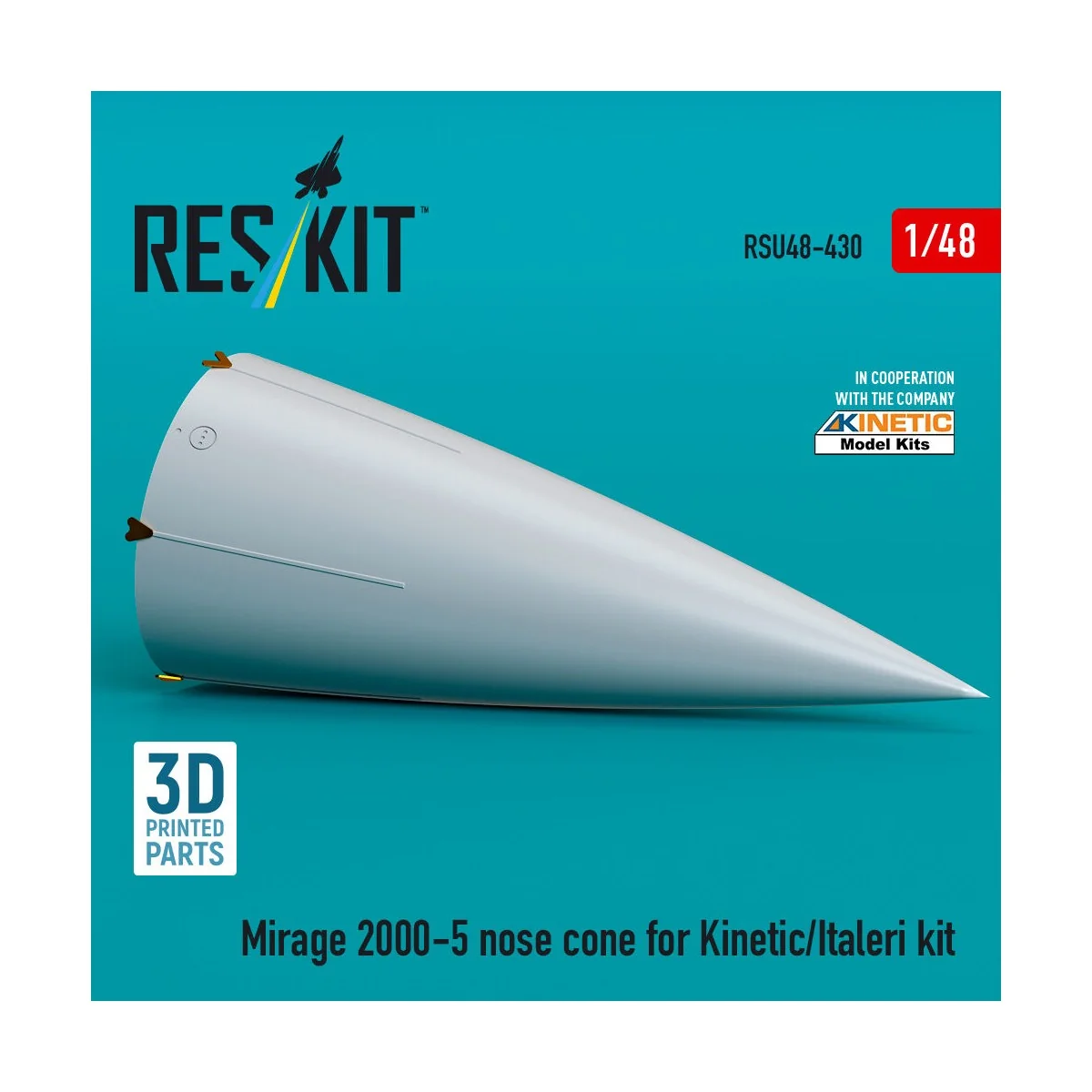 Mirage 2000-5 nose cone for Kinetic/Italeri kit (3D Printed), 1/48 ...