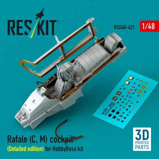 Rafale (C, M) cockpit (Detailed edition) for HobbyBoss kit (3D prin...