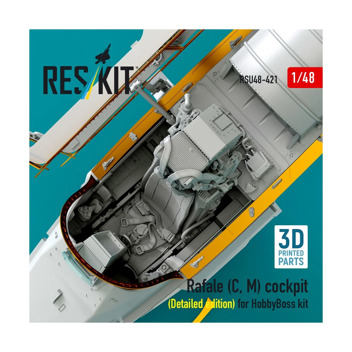 Rafale (C, M) cockpit (Detailed edition) for HobbyBoss kit (3D prin...