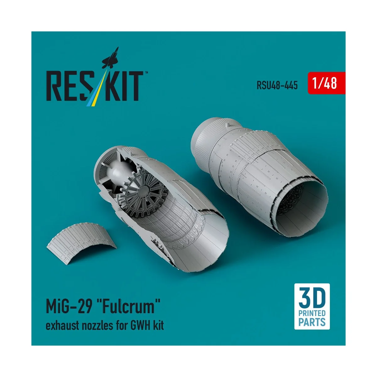 MiG-29 Fulcrum exhaust nozzles for GWH kit (3D printed) - ResKit Mo...
