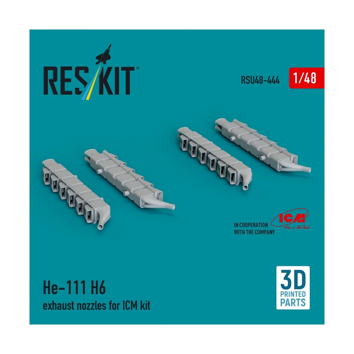 He 111 H-6 exhaust nozzles for ICM kit (3D printed) - ResKit Models...