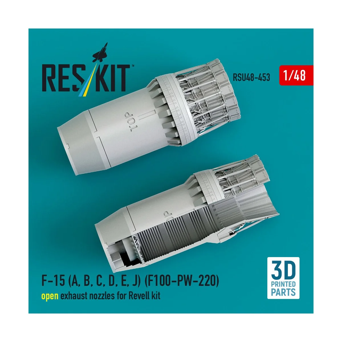 F-15 (A, B, C, D, E, J) (F100-PW-220) open exhaust nozzles for Reve...