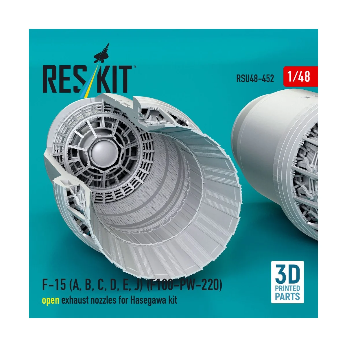F-15 (A, B, C, D, E, J) (F100-PW-220) open exhaust nozzles for Hase...