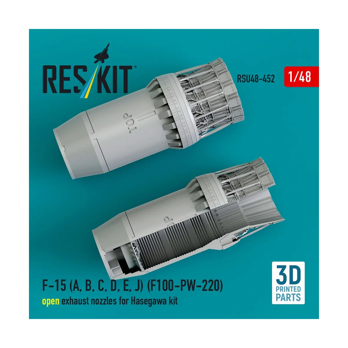 F-15 (A, B, C, D, E, J) (F100-PW-220) open exhaust nozzles for Hase...