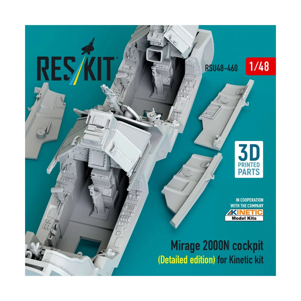 Mirage 2000N cockpit (Detailed edition) for Kinetic kit (3D Printed... Mirage 2000N cockpit (Detailed edition) for Kinetic kit (3D Printed...