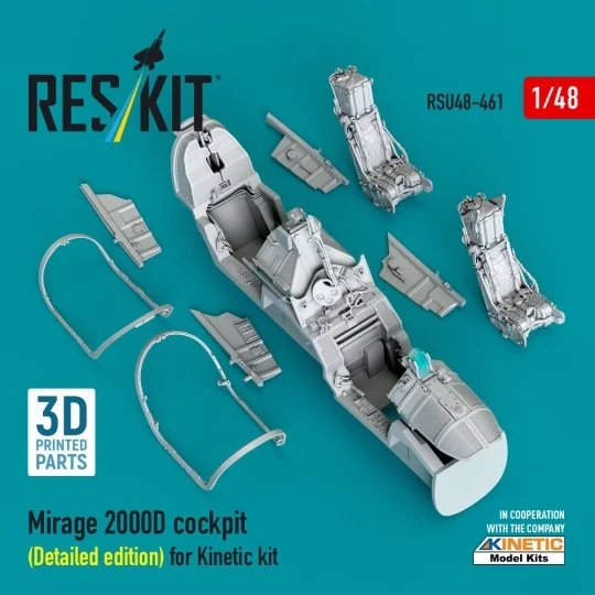 Mirage 2000D cockpit (Detailed edition) for Kinetic kit (3D Printed...