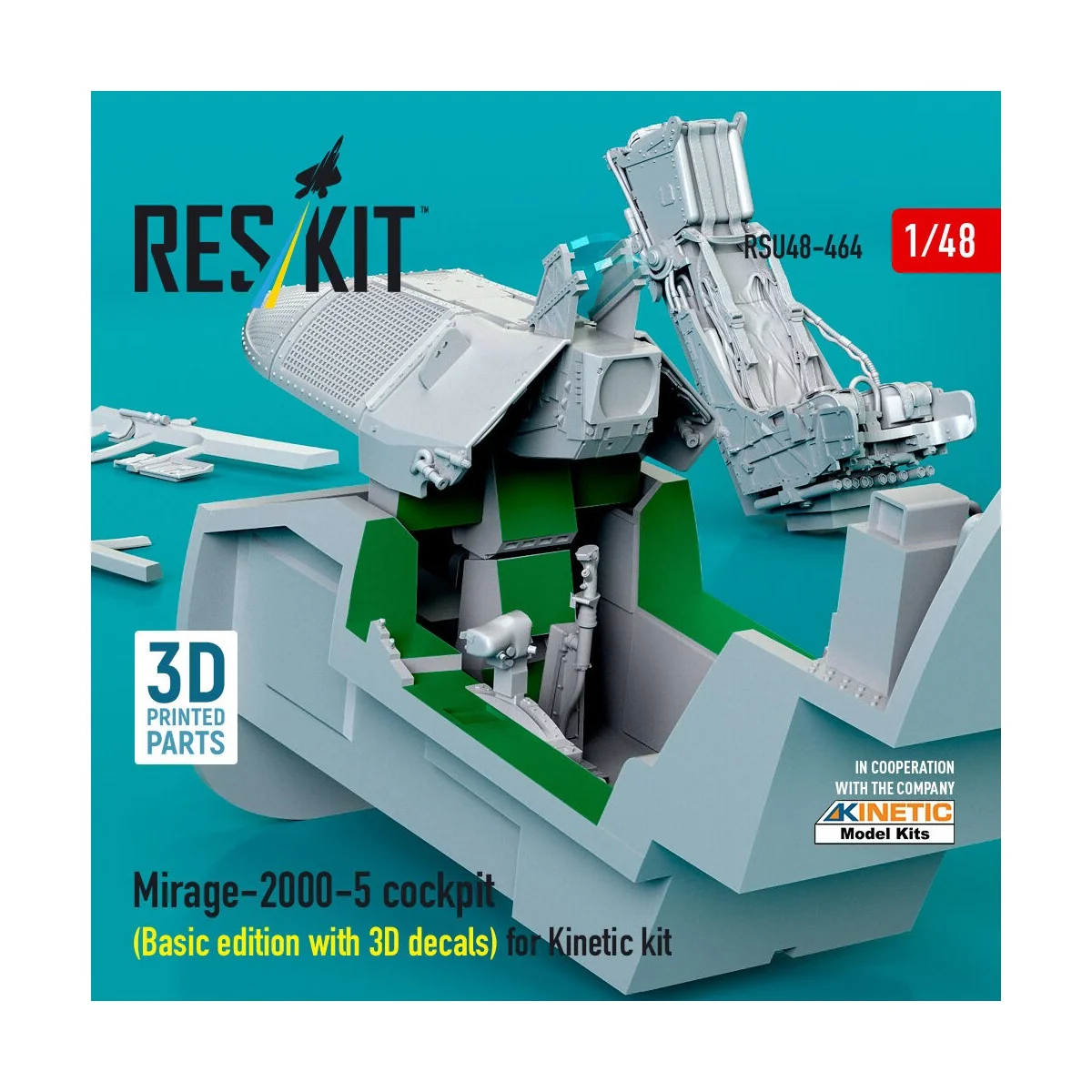 Mirage-2000-5 cockpit (Basic edition with 3D decals) for Kinetic ki...