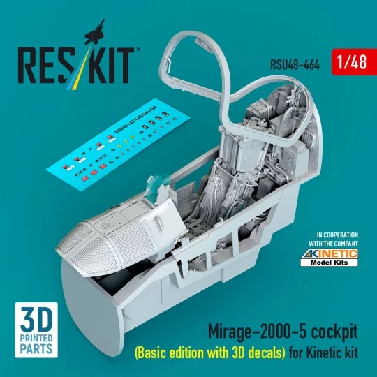 Mirage-2000-5 cockpit (Basic edition with 3D decals) for Kinetic ki...