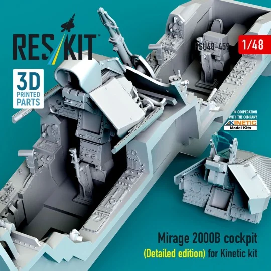 Mirage 2000B cockpit (Detailed edition) for Kinetic kit (3D Printed...