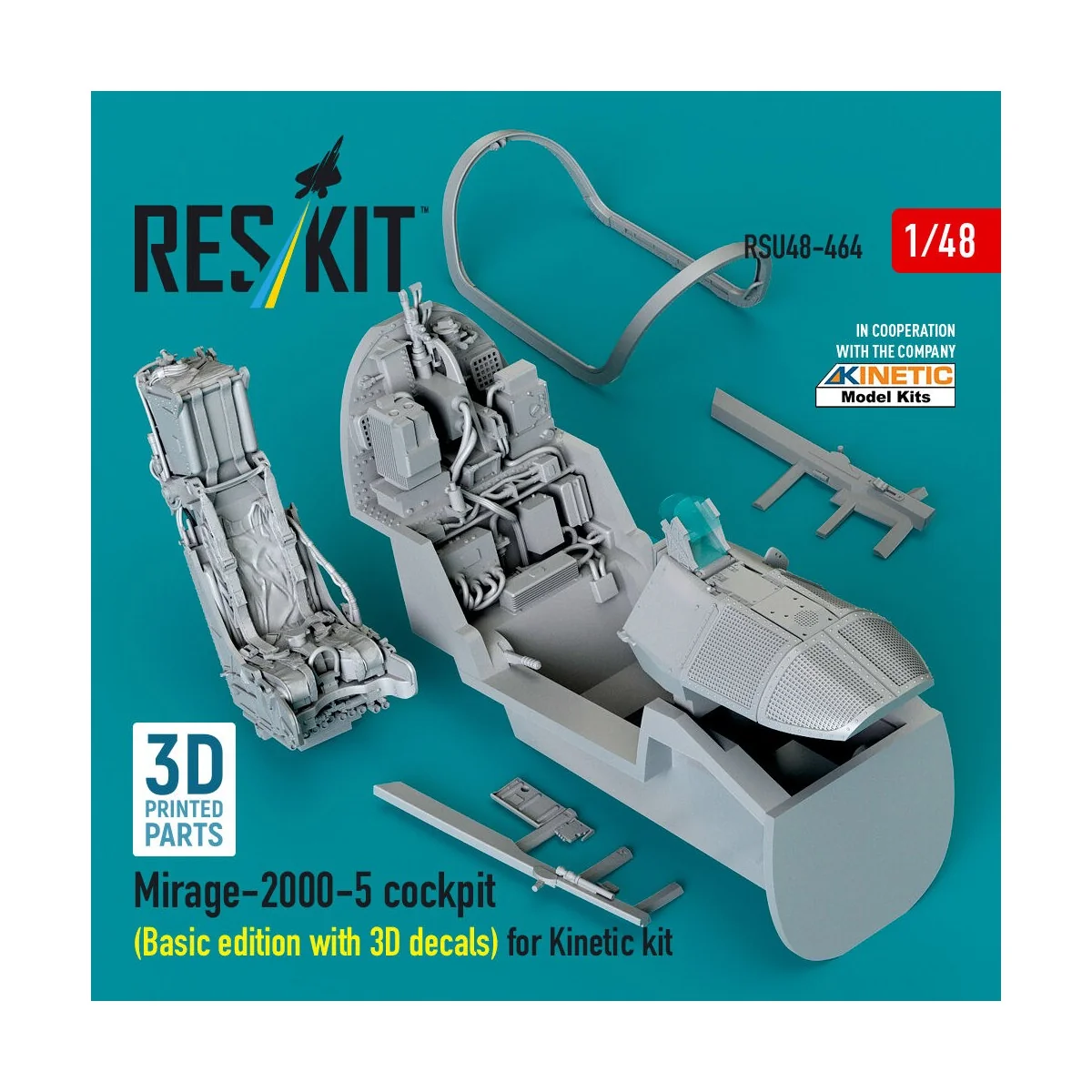 Mirage-2000-5 cockpit (Basic edition with 3D decals) for Kinetic ki...