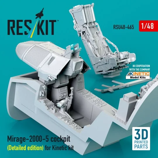 Mirage-2000-5 cockpit (Detailed edition) for Kinetic kit (3D Printe...