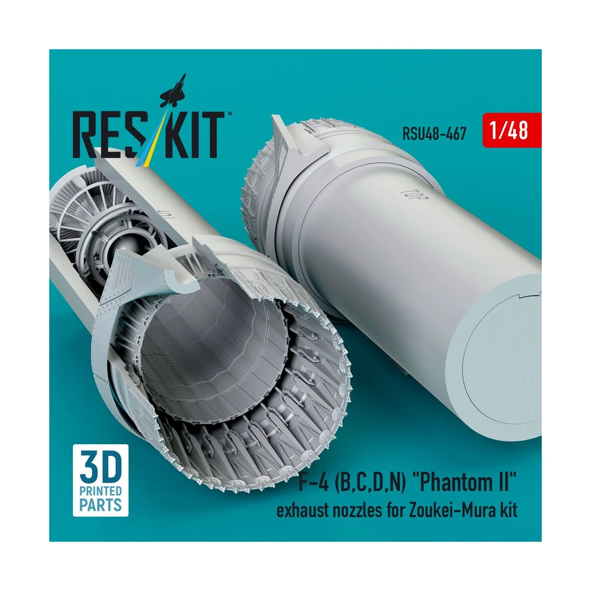 F-4 (B, C, D, N) Phantom II exhaust nozzles for Zoukei-Mura kit (3D...