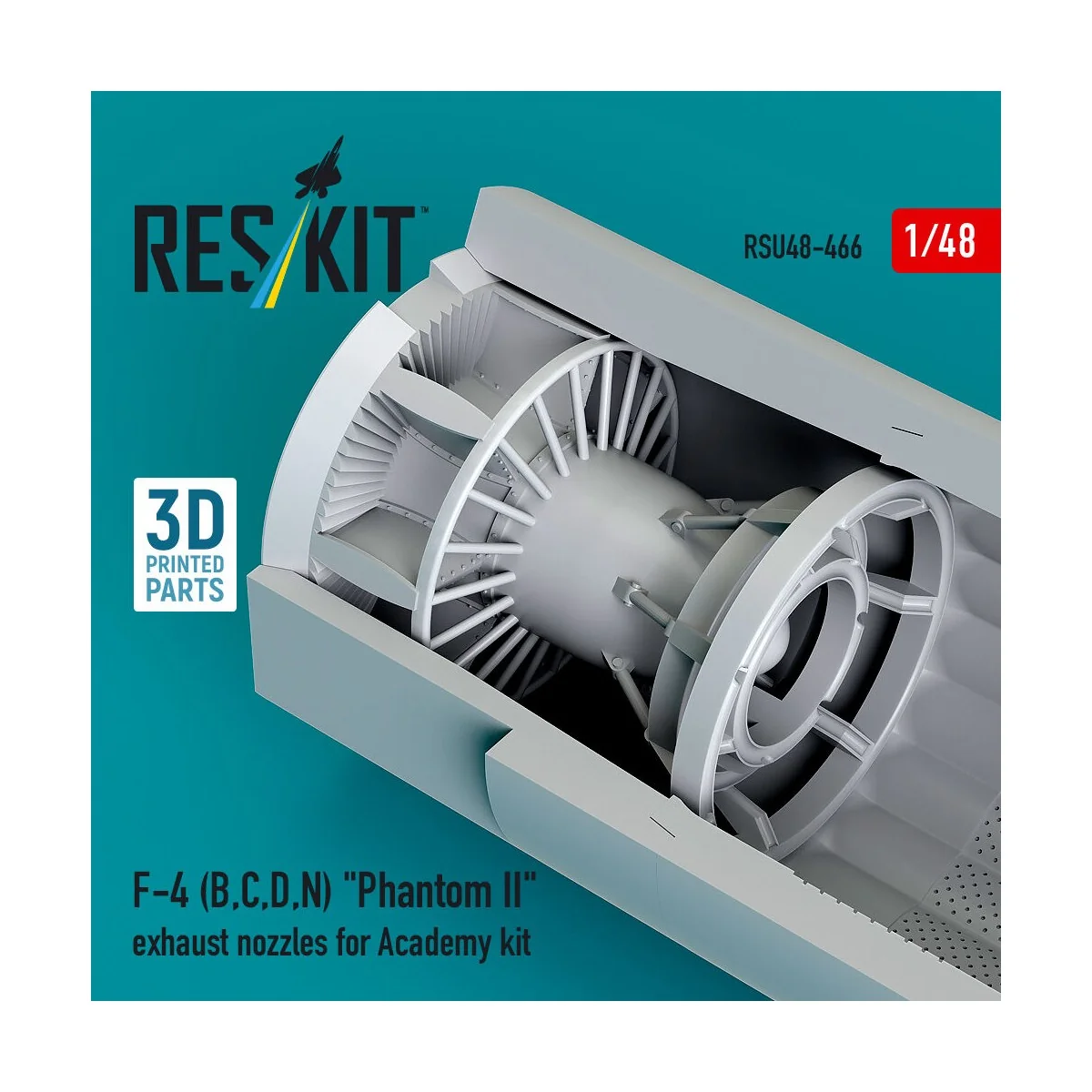 F-4 (B, C, D, N) Phantom II exhaust nozzles for Academy kit (3D Pri... F-4 (B, C, D, N) Phantom II exhaust nozzles for Academy kit (3D Pri...